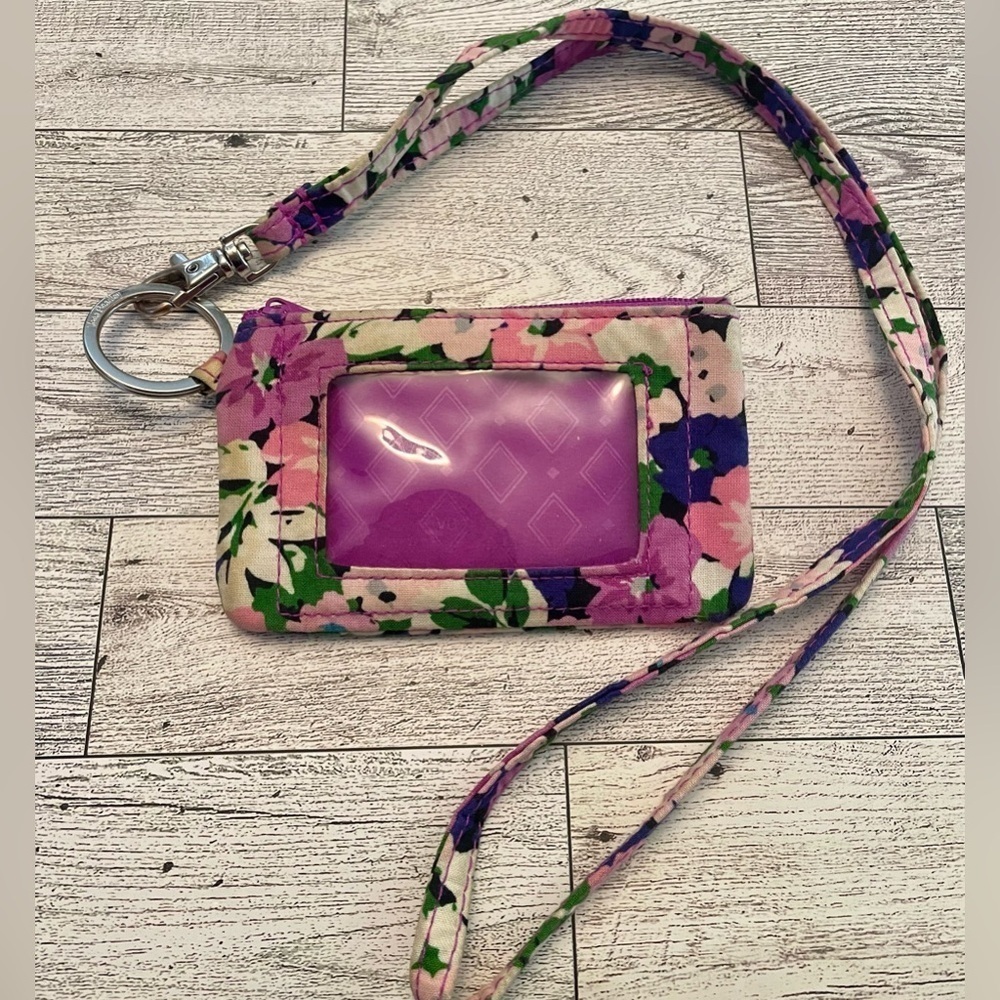 NWOT Vera Bradley Zip ID & Lanyard
in Cotton In Flower Garden Purple - Picture 7 of 7